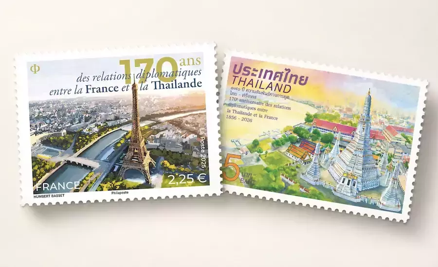 THAÏLANDE – FRANCE : Des timbres pour célébrer 170 ans de relations diplomatiques