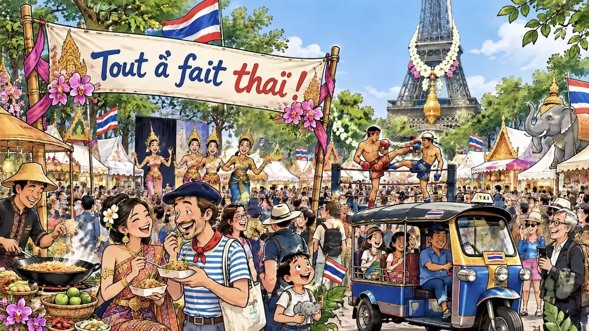 THAÏLANDE – DESSIN DE LA SEMAINE : Quand Bangkok s’invite à Paris