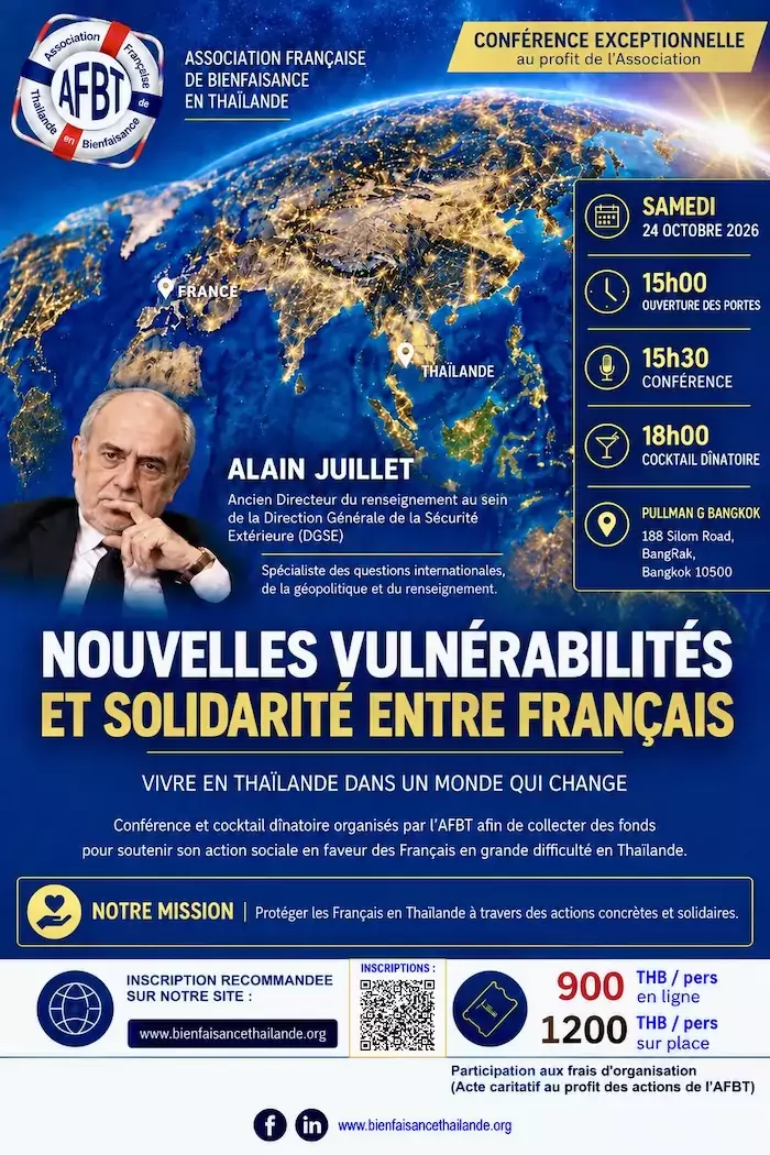 BANGKOK – COMMUNAUTÉ : Alain Juillet invité de l’AFBT le 24 octobre