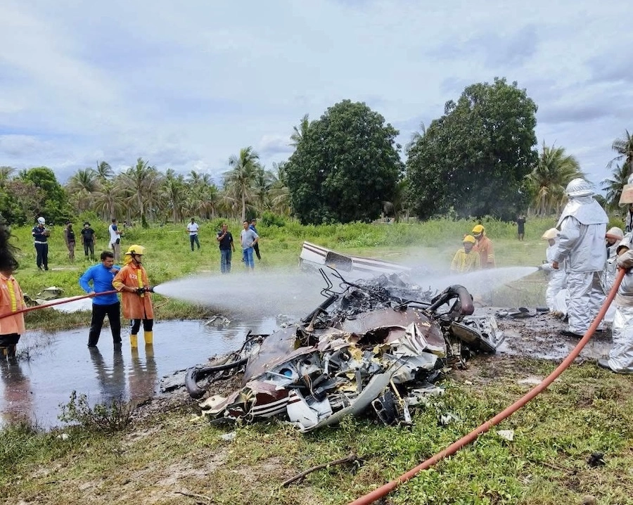 THAÏLANDE – SOCIÉTÉ : 3 morts dans l’accident d’un hélicoptère à Prachuap Khiri Khan