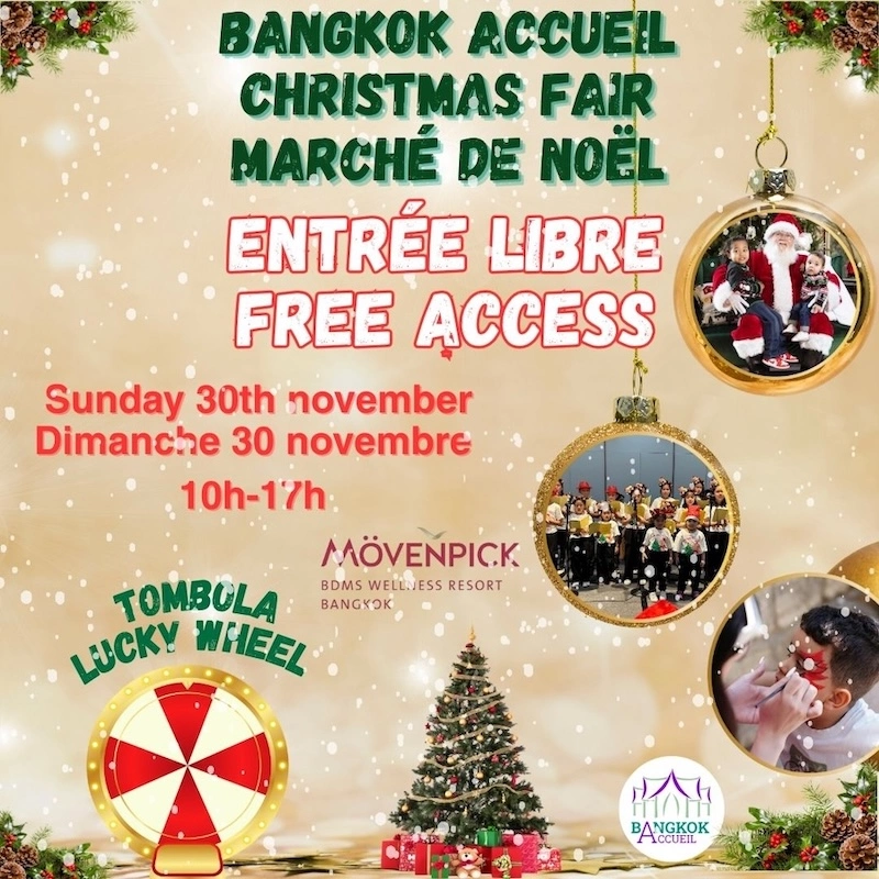 BANGKOK – COMMUNAUTÉ : Le Marché de Noël de Bangkok Accueil revient le 30 novembre au Movenpick BDMS