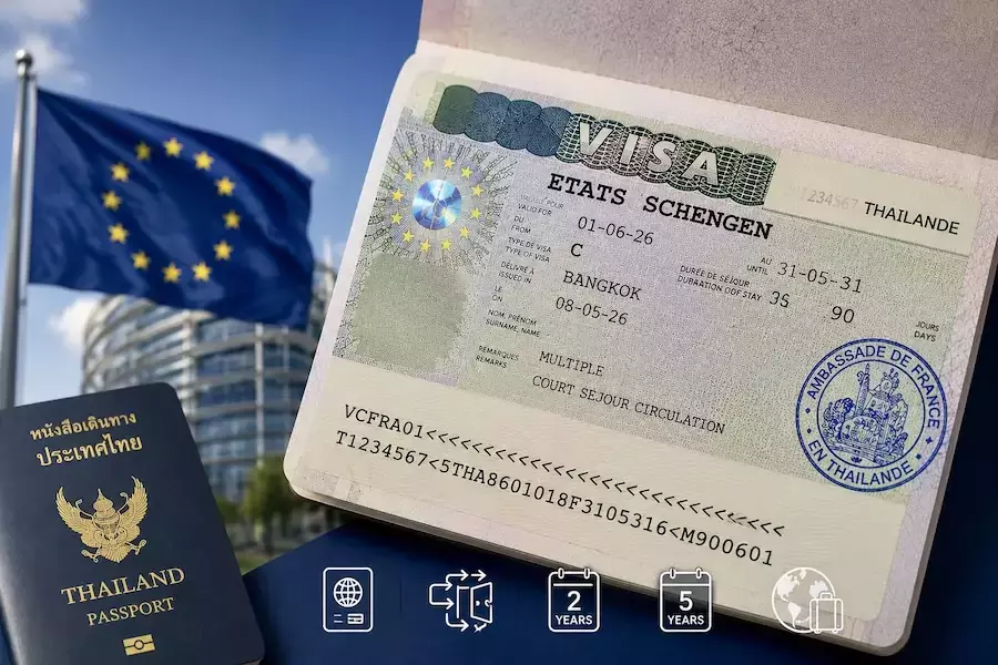 THAÏLANDE – UE : Les Thaïlandais bénéficieront désormais plus facilement de visas Schengen de longue durée