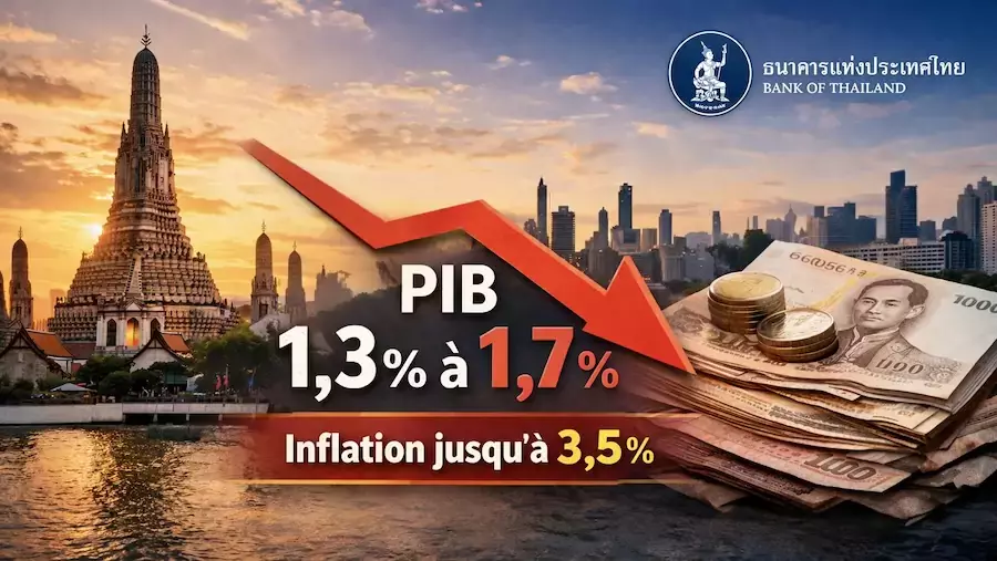 THAÏLANDE – ÉCONOMIE : La Banque de Thaïlande abaisse ses prévisions de croissance