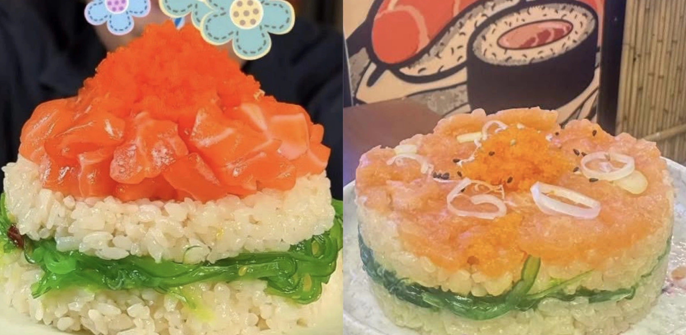 Promotion de la fête d'anniversaire du restaurant japonais avec un "gâteau de saumon" tourne au vinaigre