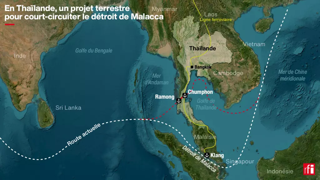 Thaïlande: un mégaprojet de «pont terrestre» pour court-circuiter le détroit de Malacca suscite la colère