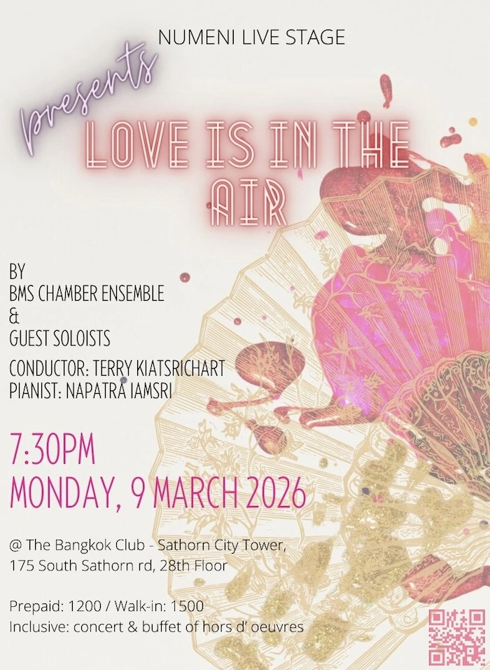 BANGKOK – CONCERT : “Love is in the Air” le 9 mars au Bangkok Club