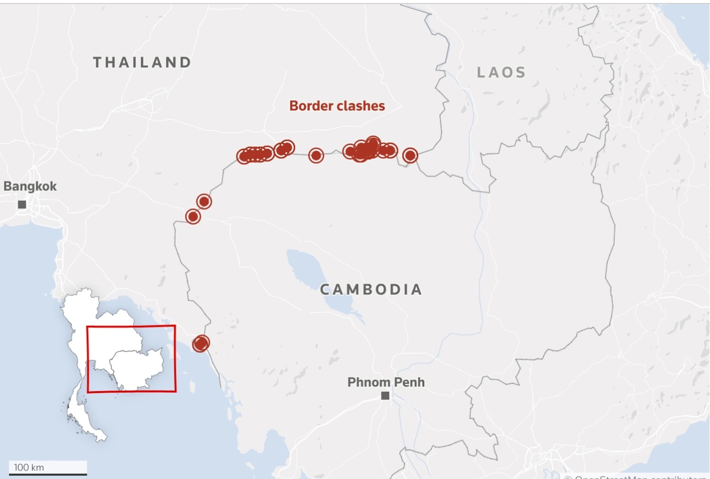 THAILANDE – CAMBODGE : Cessez le feu partiel dans la région de Trat