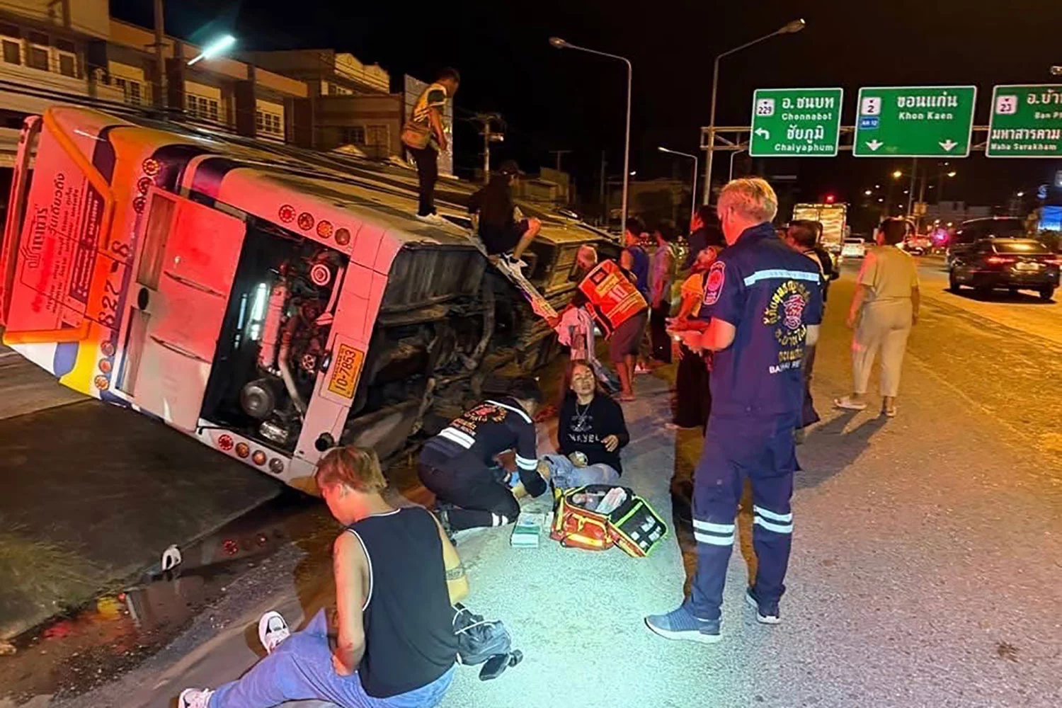36 blessés dans un accident de bus à Khon Kaen