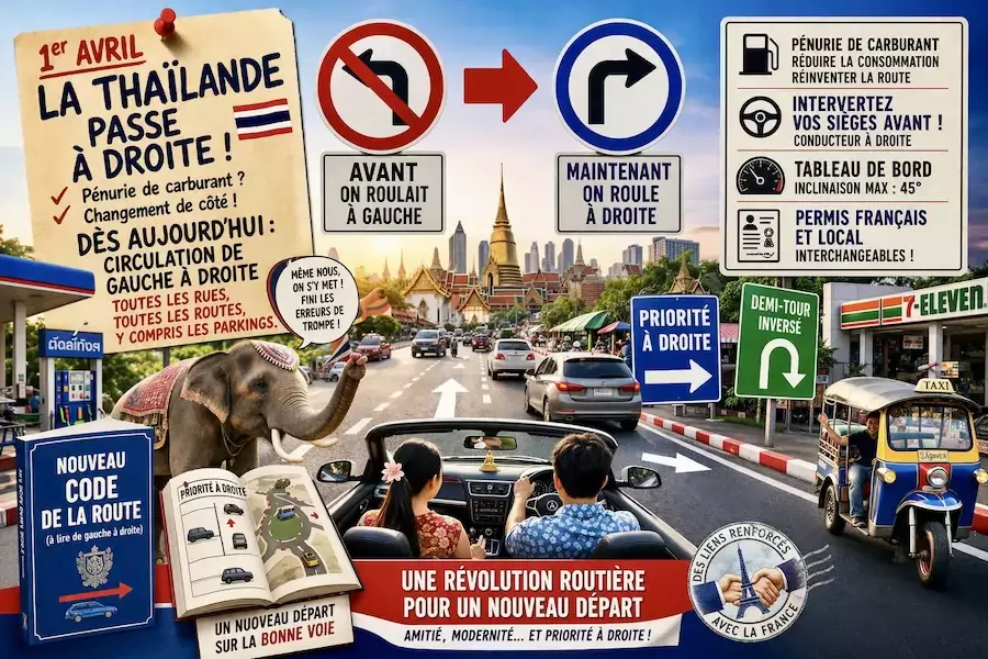 THAÏLANDE – CHRONIQUE : Vous avez raté ces annonces routières du 1er avril !