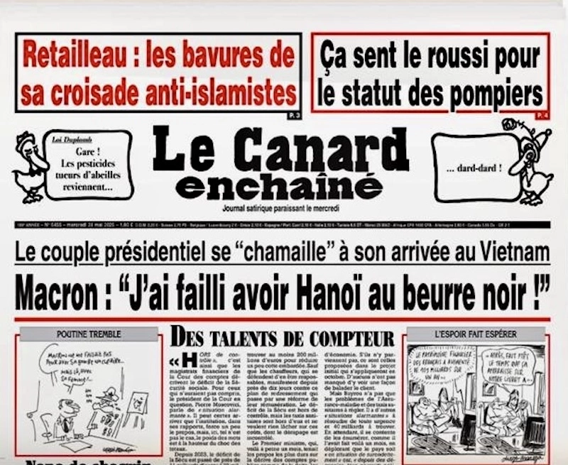 VIETNAM – FRANCE : Le Canard Enchaîné dans l’avion avec Macron