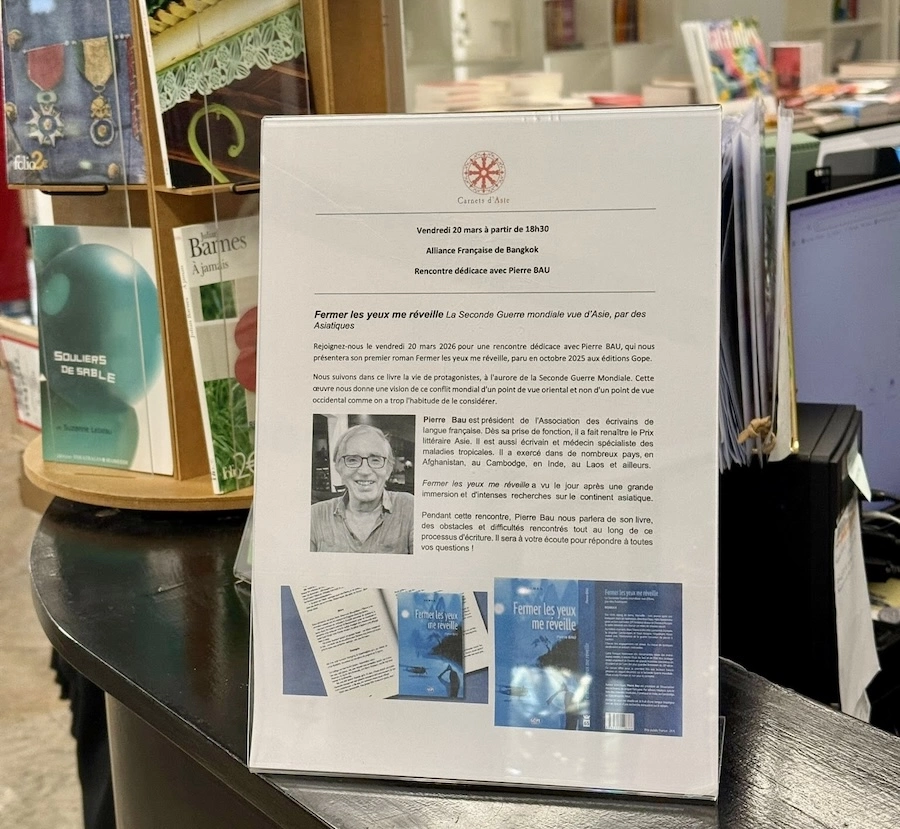 BANGKOK – LITTÉRATURE : Rencontre et dédicace avec Pierre Bau vendredi 20 mars à l’Alliance française
