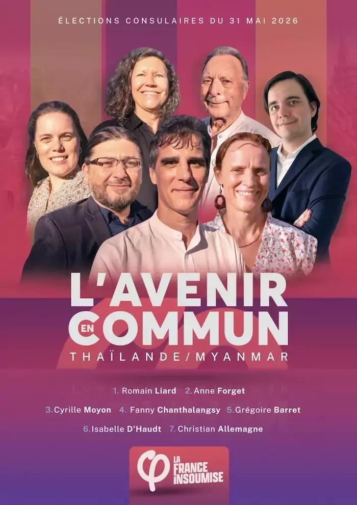 THAÏLANDE / BIRMANIE – FRANCE : La liste « L’Avenir en commun » soutenue par La France insoumise